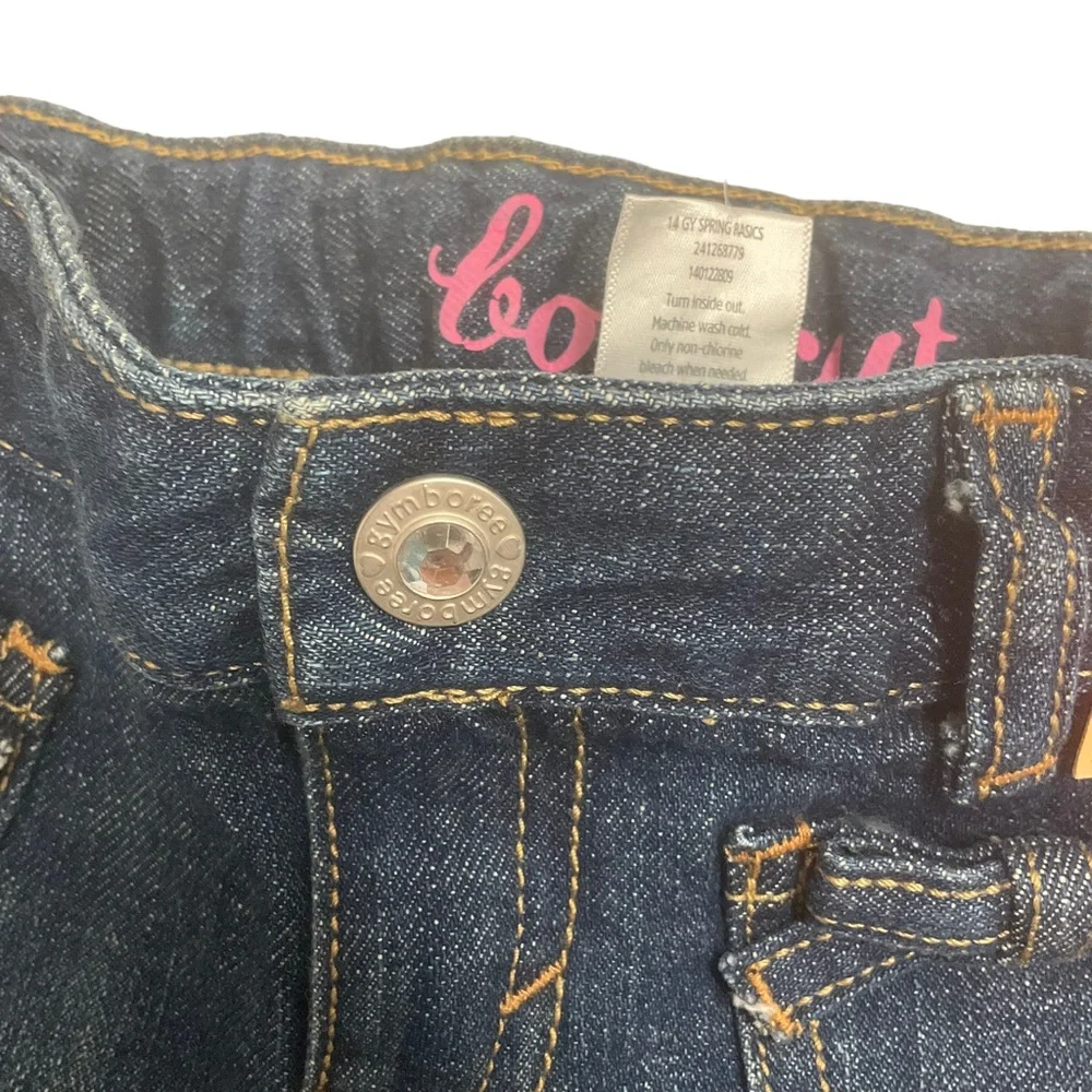 GYMBOREE Girls sz 4 Jeans Bootcut Adjustable Waist Pockets Denim Bows NWT
